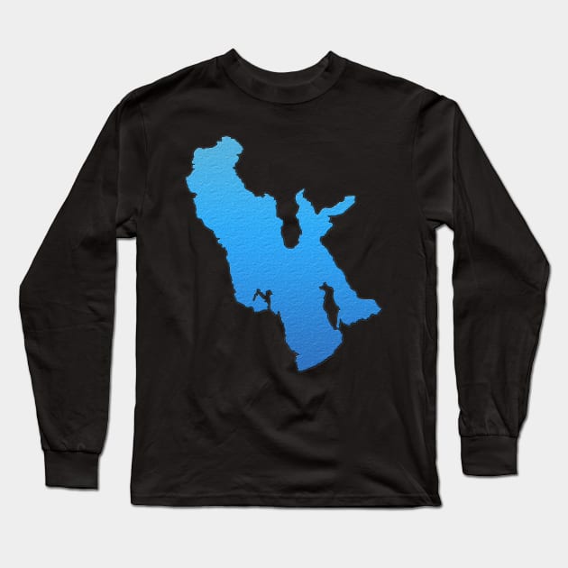 Great Salt Lake in Utah Outline Long Sleeve T-Shirt by gorff